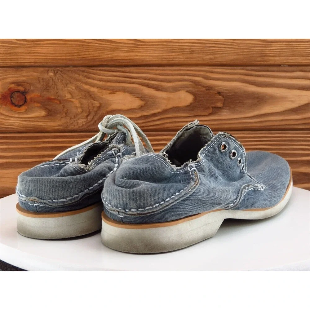 SPERRY Sz‎ 10 Boat Shoe Gray Canvas Men Lace Up Medium